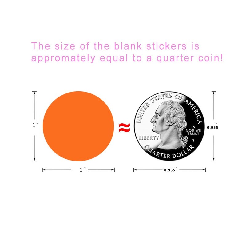 Hcode 1 Inch Color Coding Labels - 1000 Pieces, Garage Sale & Yard Sale Stickers, Round Permanent Adhesive Dots, Glossy Writable Paper Labels - Image 3